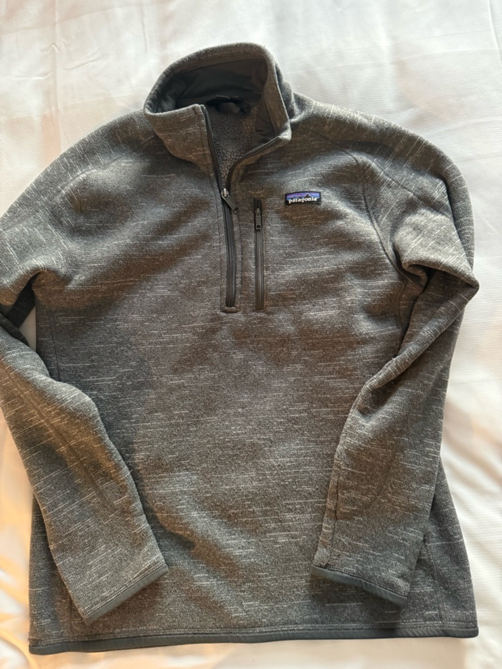 Patagonia Men's Heathered Charcoal Half-Zip Sweater